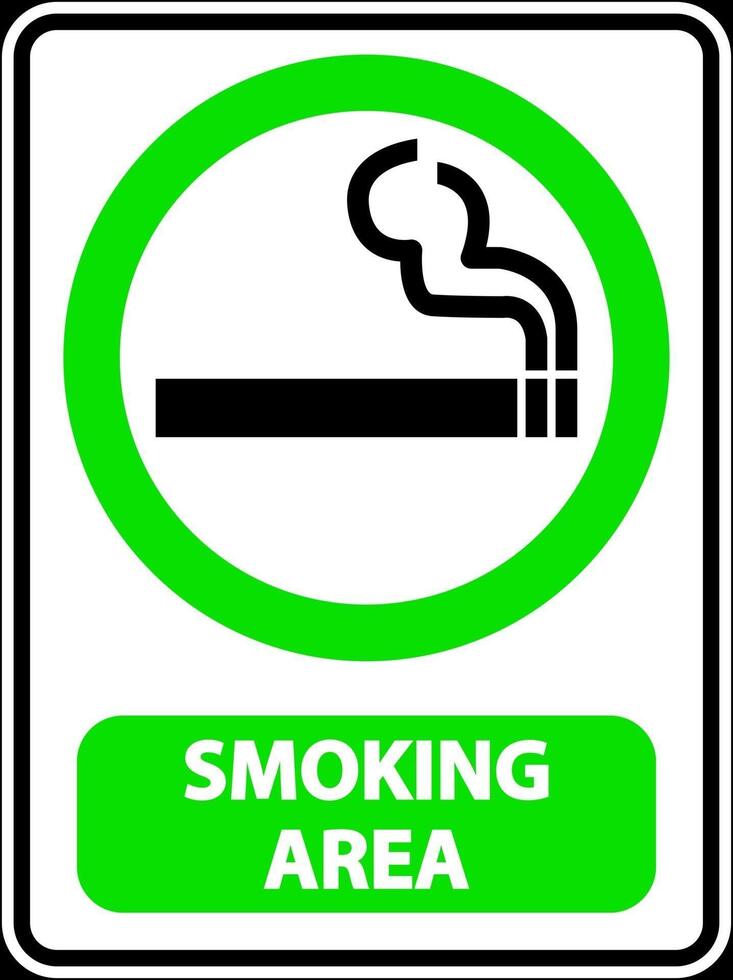 smoking area sign label on white background vector