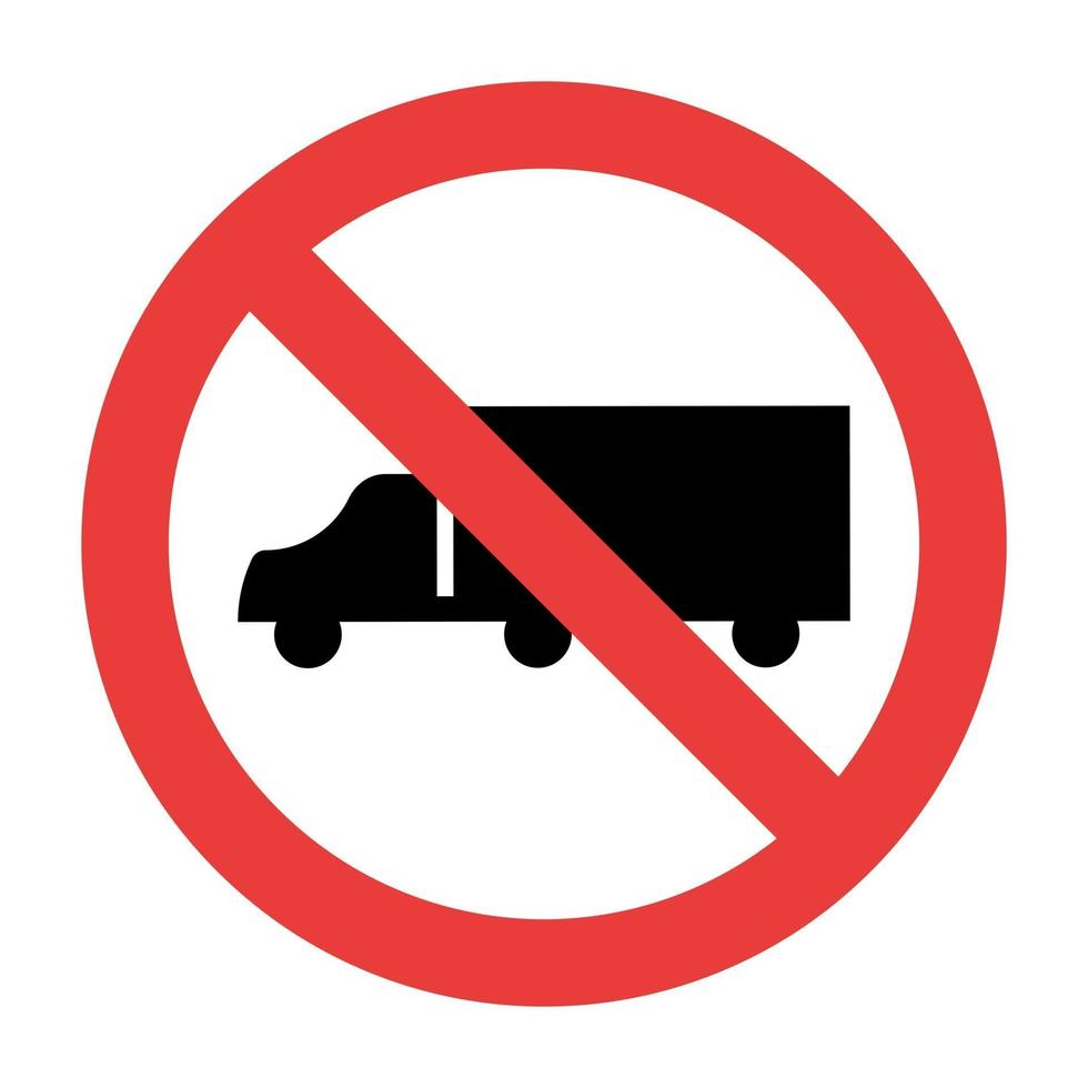 No Trucks Sign on white background vector