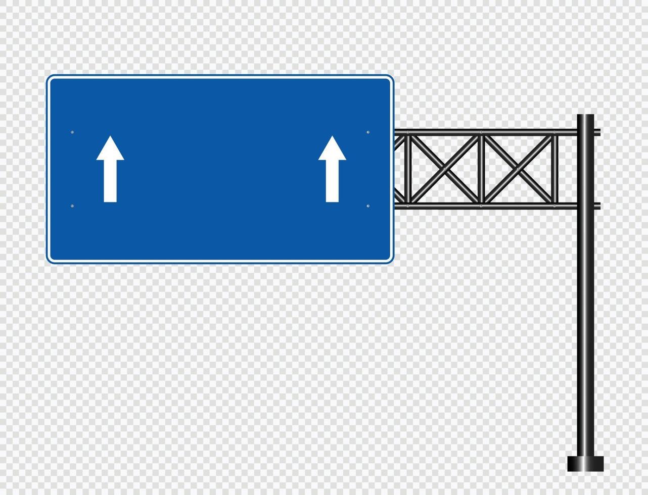 Señal de tráfico azul señales de tablero de carretera aisladas sobre fondo transparente vector