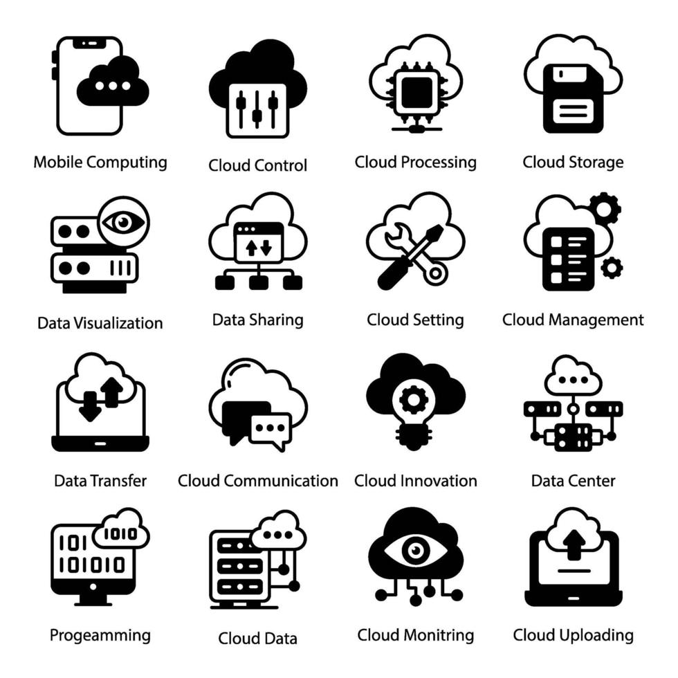 tecnología y alojamiento en la nube vector