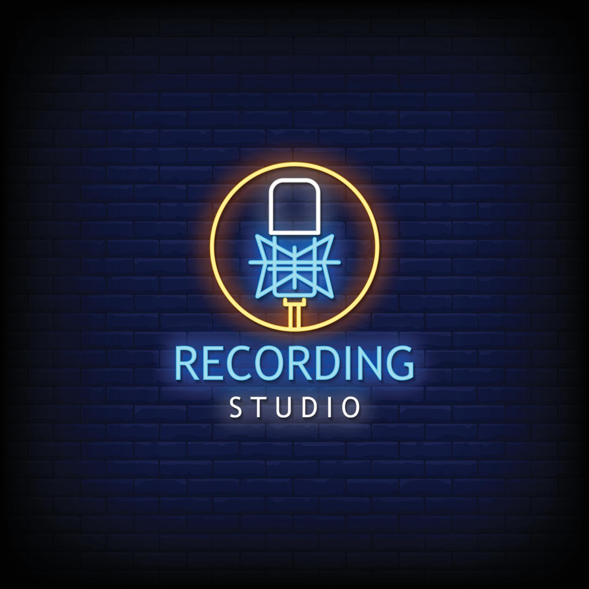 Recording Studio Neon Signs Style Text Vector 2426749 Vector Art at