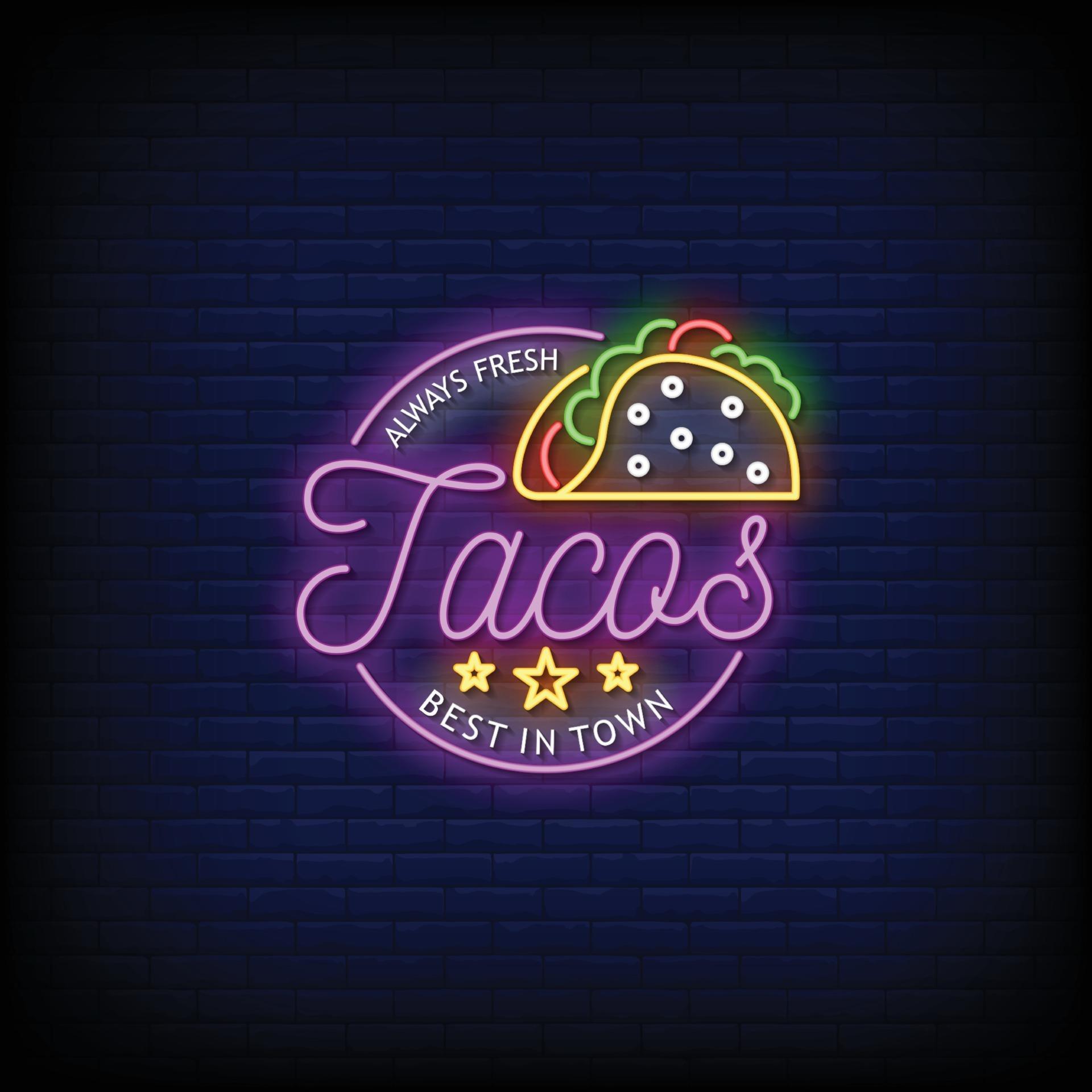 Tacos Neon Signs Style Text Vector 2426786 Vector Art at Vecteezy