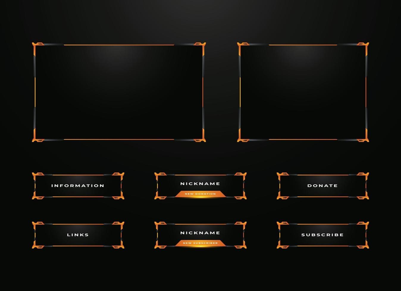 twitch streamer panel overlay design set vector