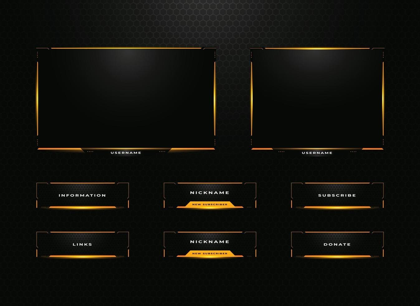 conjunto de diseño de superposición de panel de twitch streamer vector