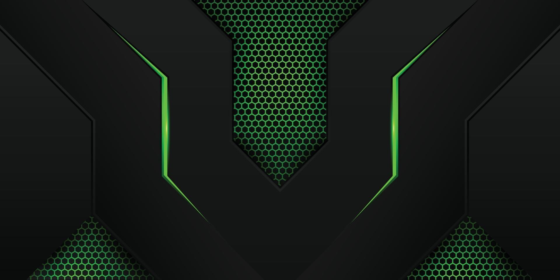 modern green gaming background with hexagon pattern vector