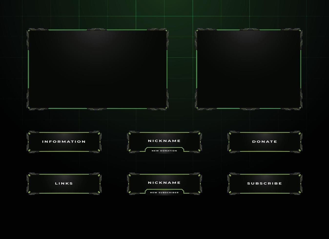 Streamer panel overlay design set vector