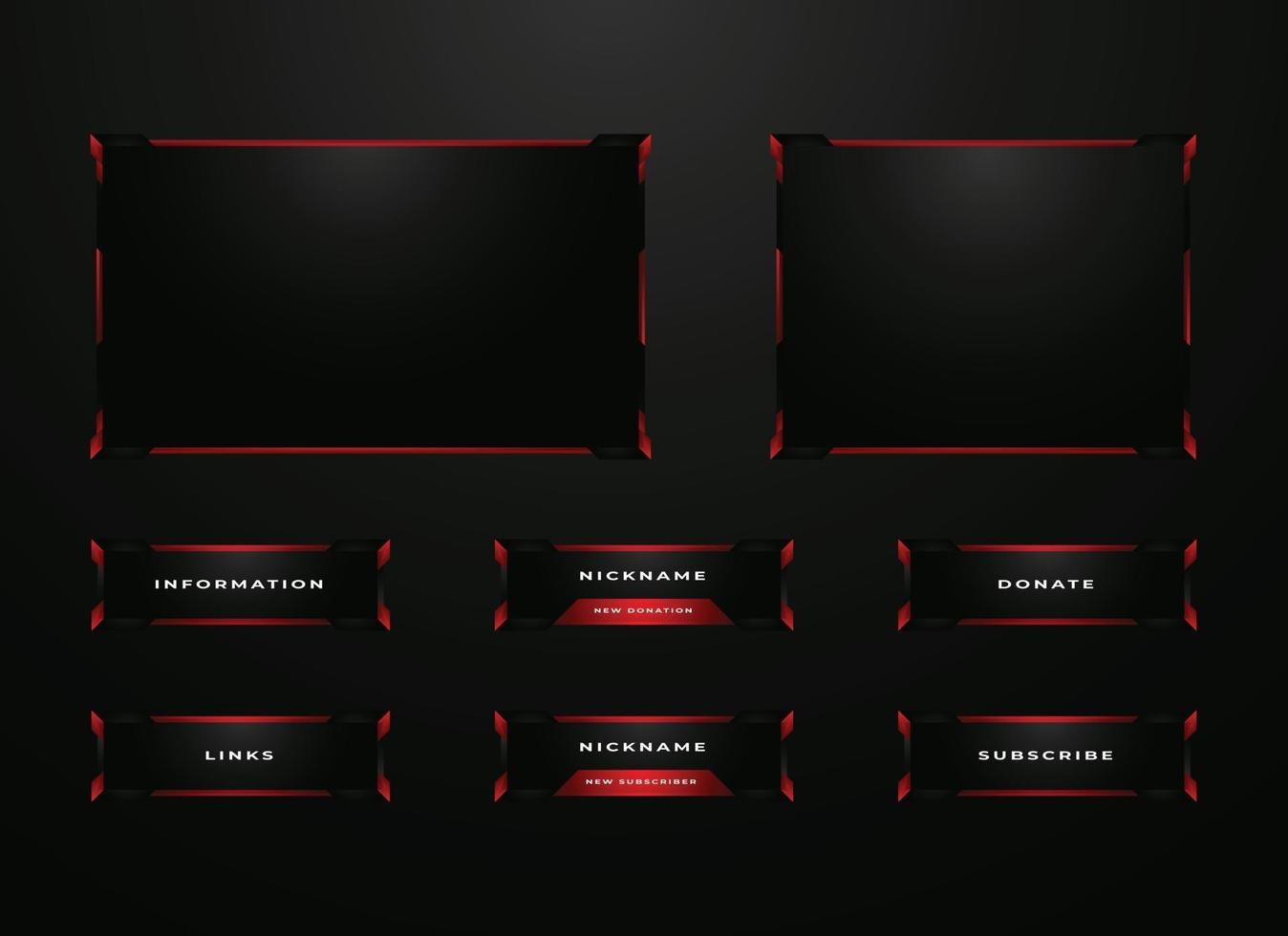 Streamer panel overlay design set vector