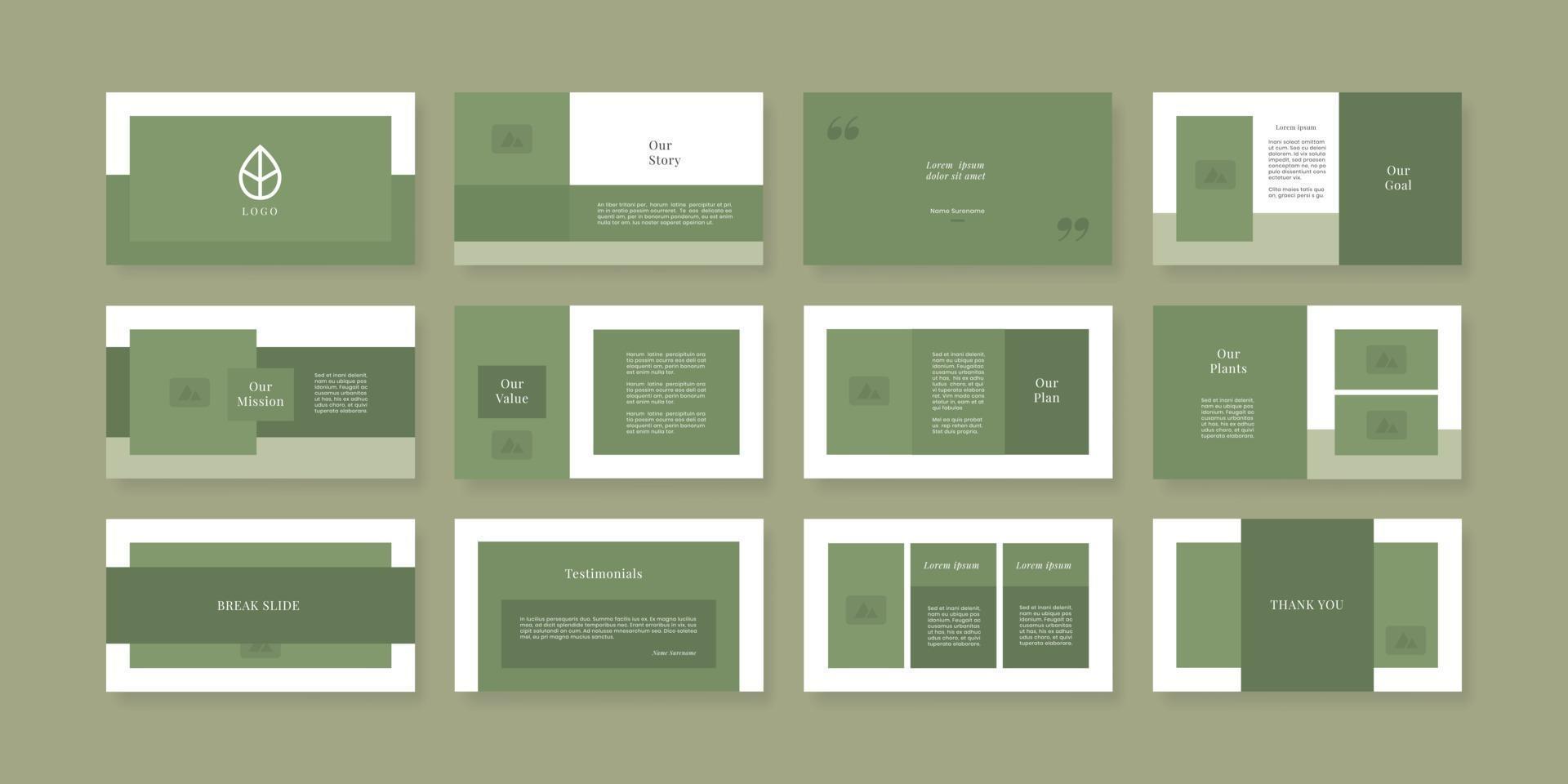 modern nature powerpoint template vector
