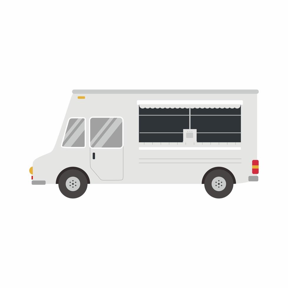 Flat cartoon style illustration of white food truck vector icon 2426867 Vector Art at Vecteezy Flat cartoon style illustration of white food truck vector icon 2426867 Vector Art at Vecteezy