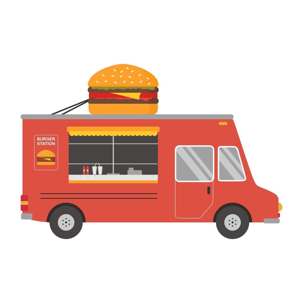 Fast food on truck vector
