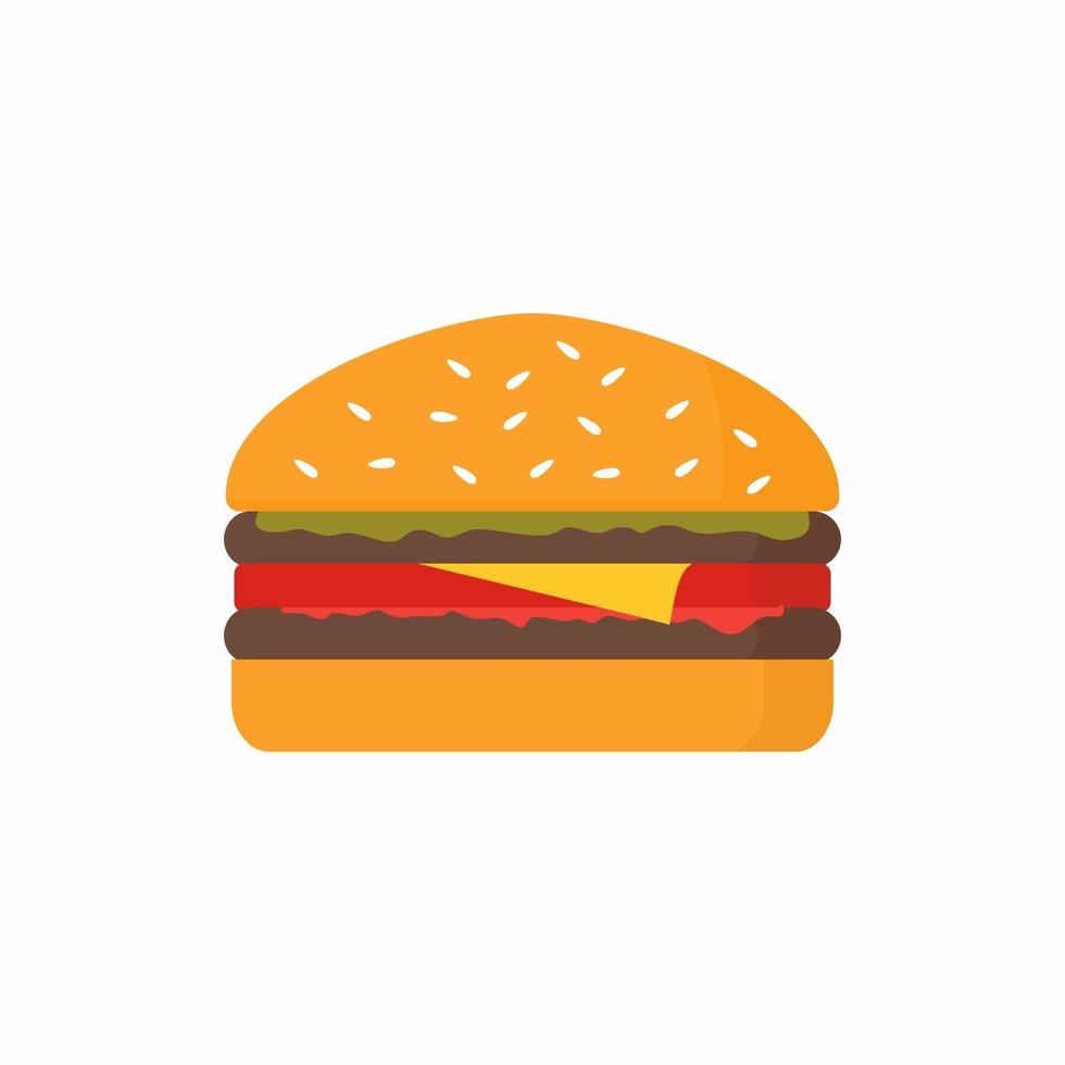 dibujado a mano ilustración de dibujos animados deliciosa hamburguesa vector