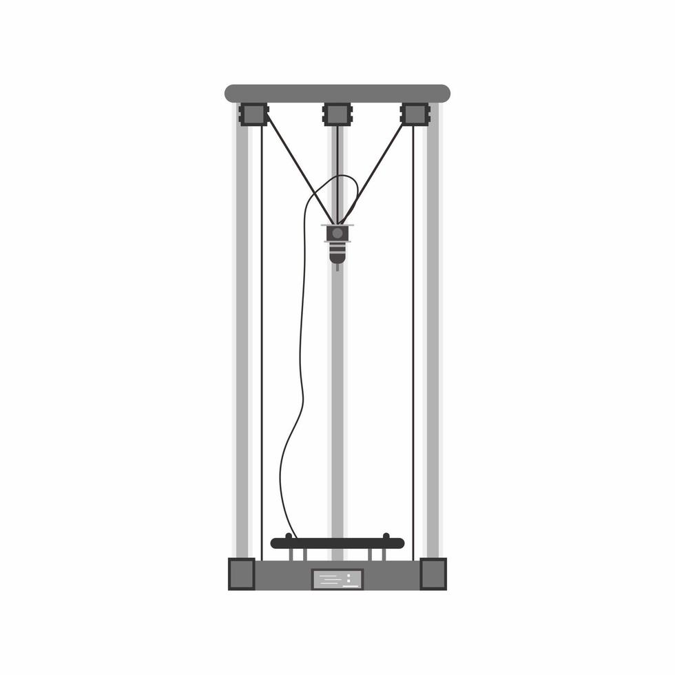 Vector flat Delta 3D Printer Assembly icon