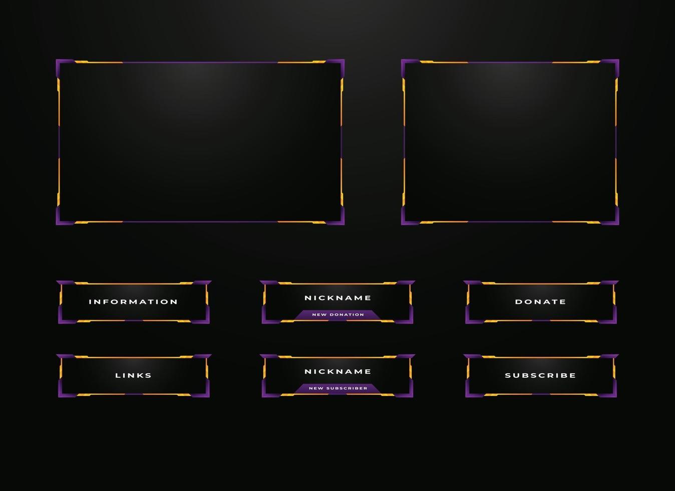 Streamer panel overlay design set vector