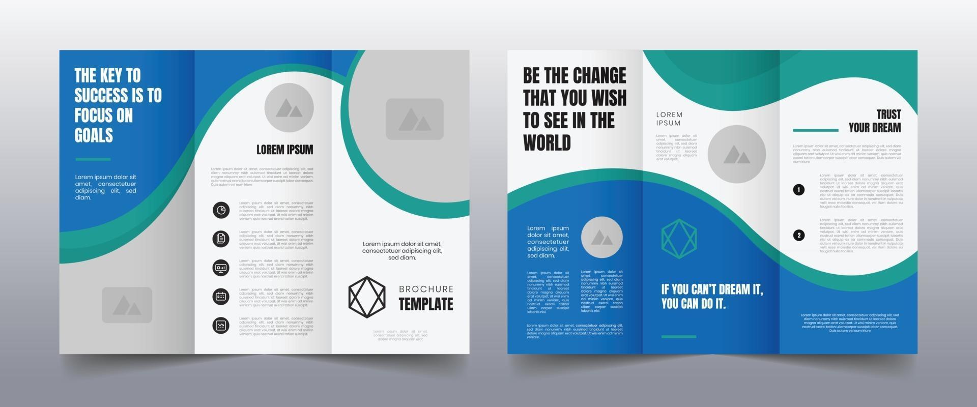 modern trifold business brochure template vector
