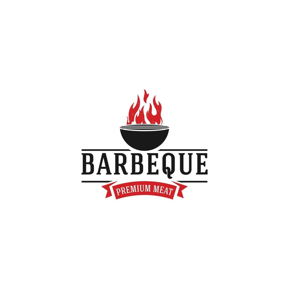 grilled logo vector barbecue in white background