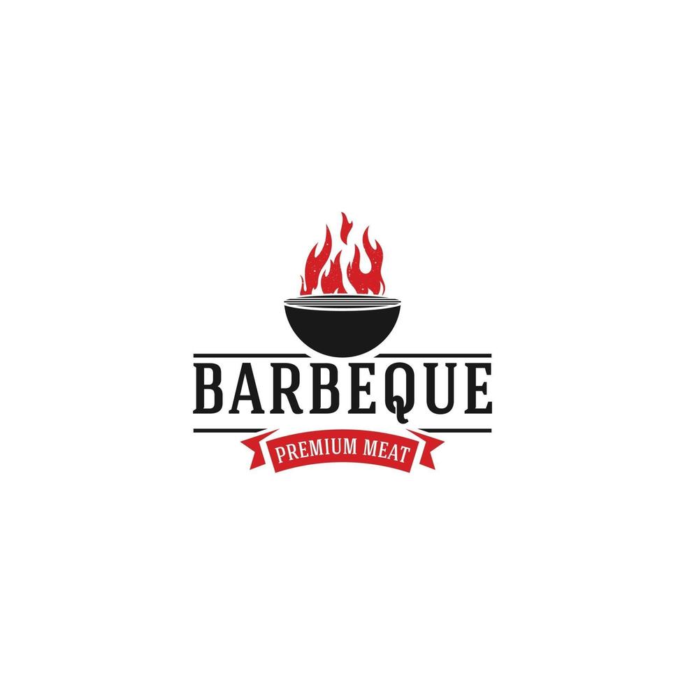 barbacoa a la parrilla vector logo en fondo blanco