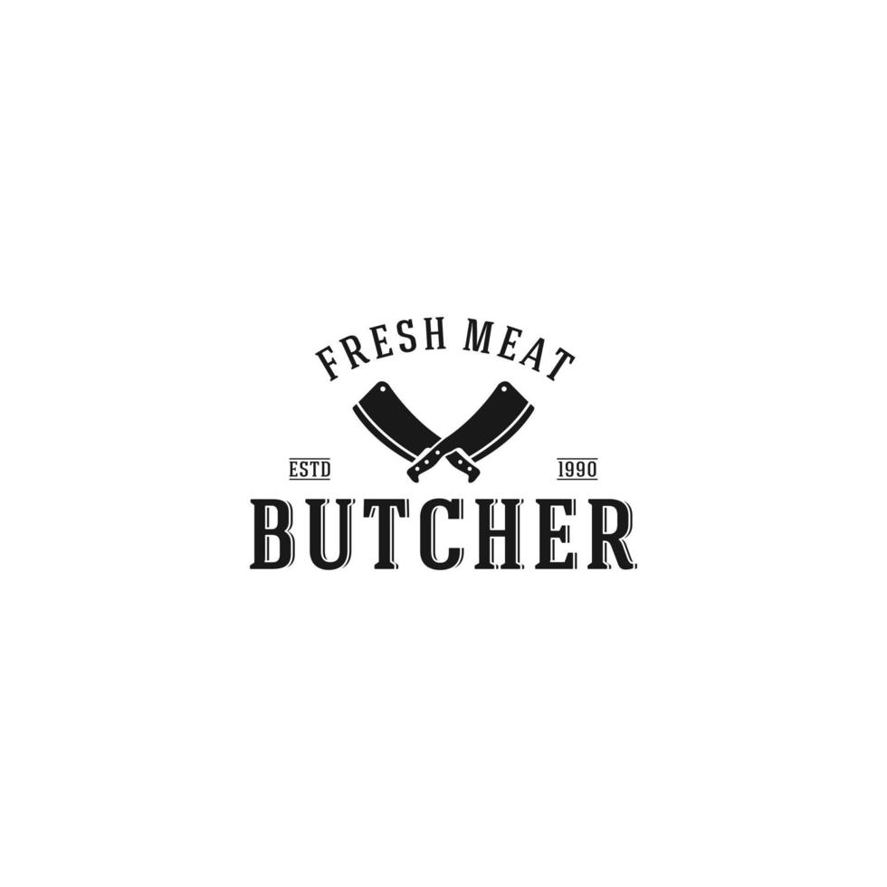 Butcher shop logo emblem for design Vector illustration