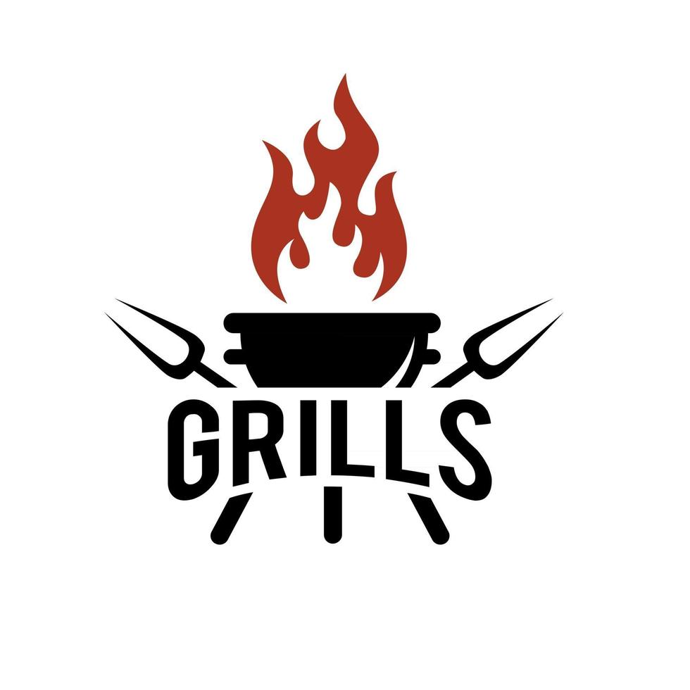 simple modern premium Barbecue logo design  Food or grill template Vector illustration concept