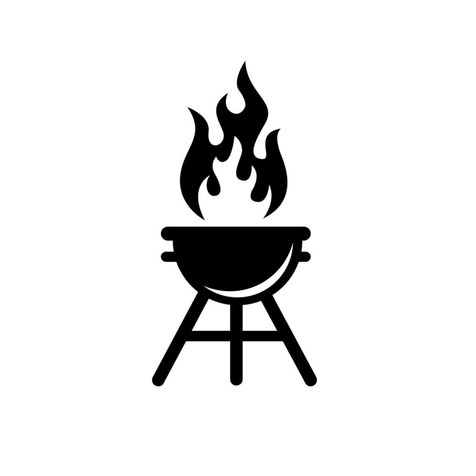 conjunto de colección bbq barbacoa parrilla herramientas icono vector logo design black premium simple