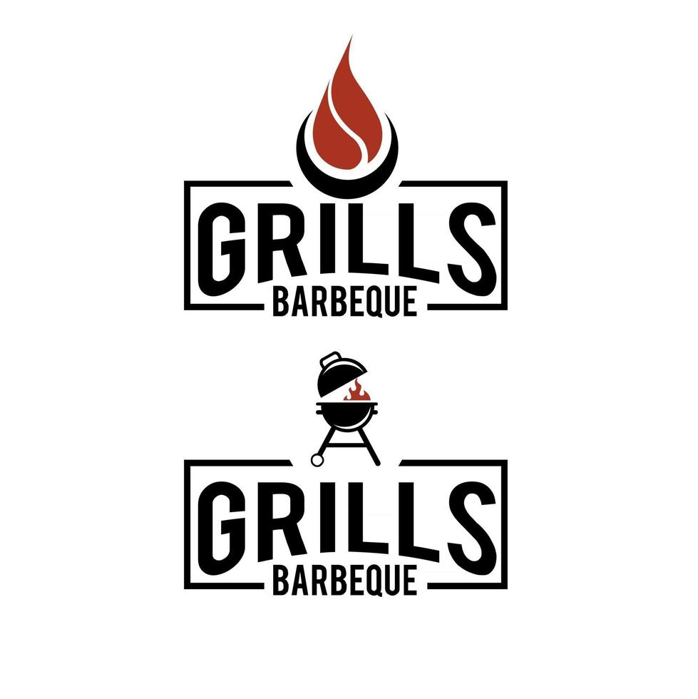 simple modern premium Barbecue logo design  Food or grill template Vector illustration concept