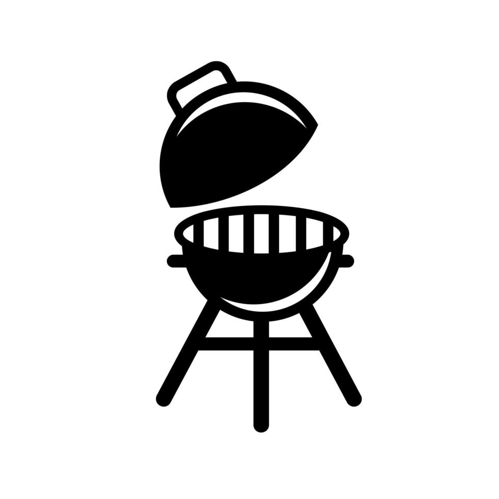 conjunto de colección bbq barbacoa parrilla herramientas icono vector logo design black premium simple