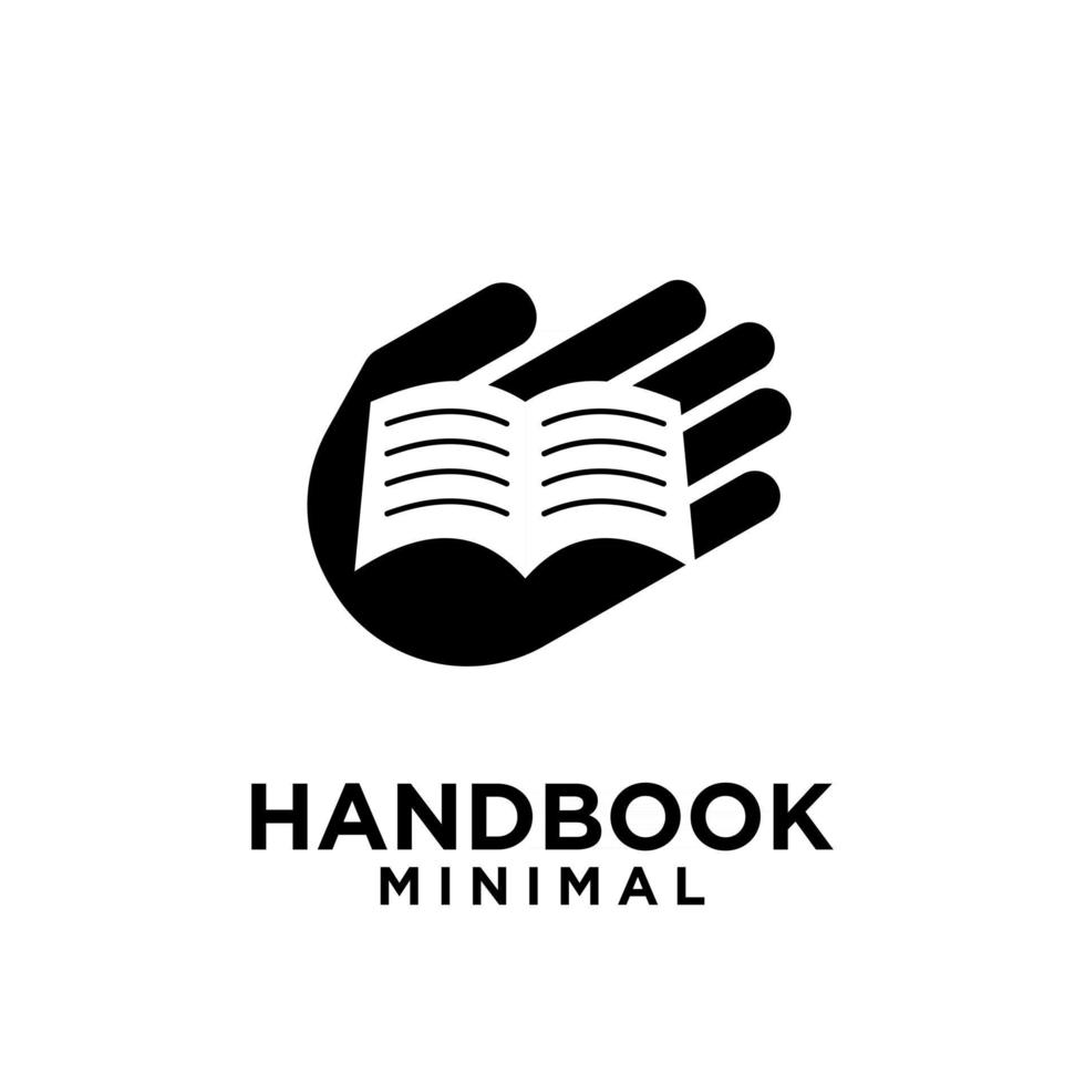 SIMPLE HAND BOOK MINIMAL VECTOR ILLUSTRATION LOGO ICON DESIGN