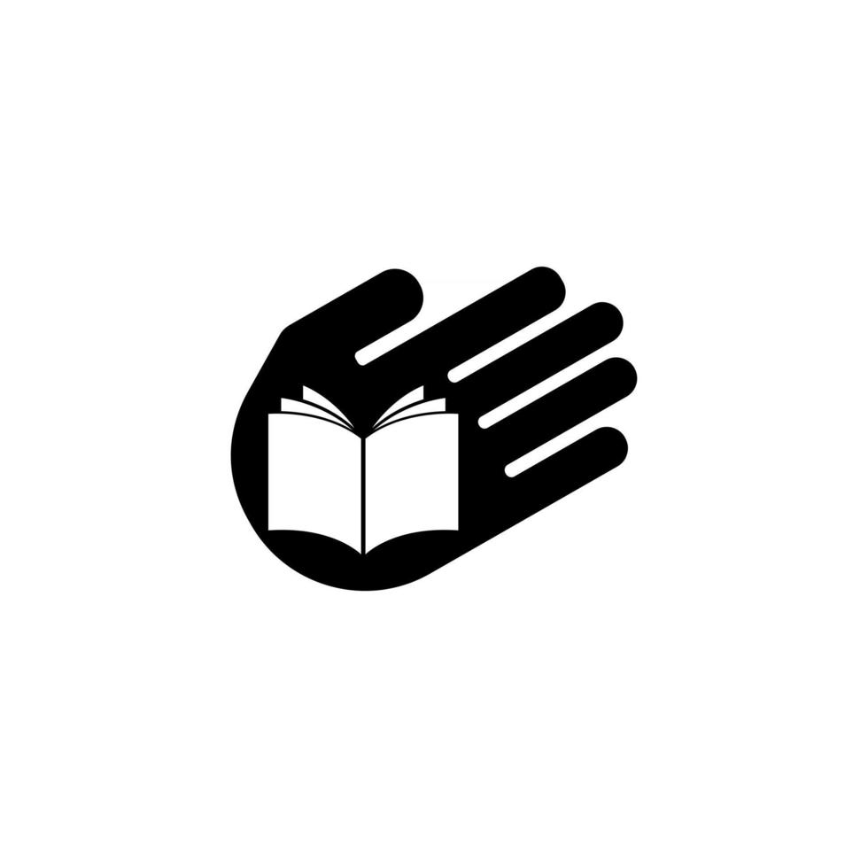 libro de mano simple ilustración vectorial mínima diseño de icono de logotipo vector