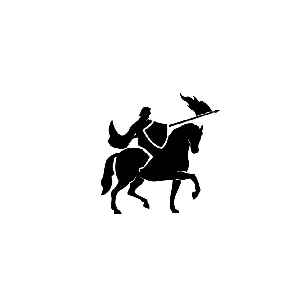 medieval knight riding a horse vector
