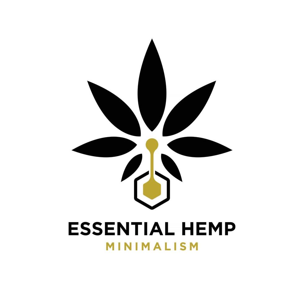 premium essential hemp vector logo