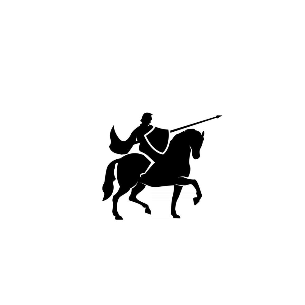 medieval knight riding a horse vector