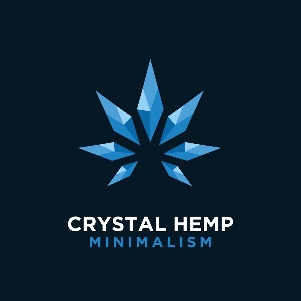 premium crystal hemp vector logo