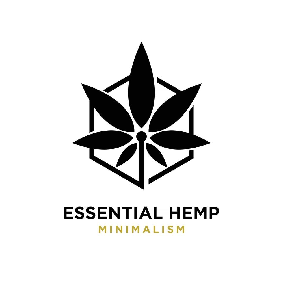 premium essential hemp vector logo