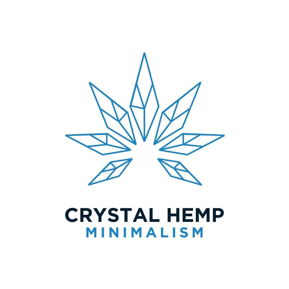 premium crystal hemp vector logo