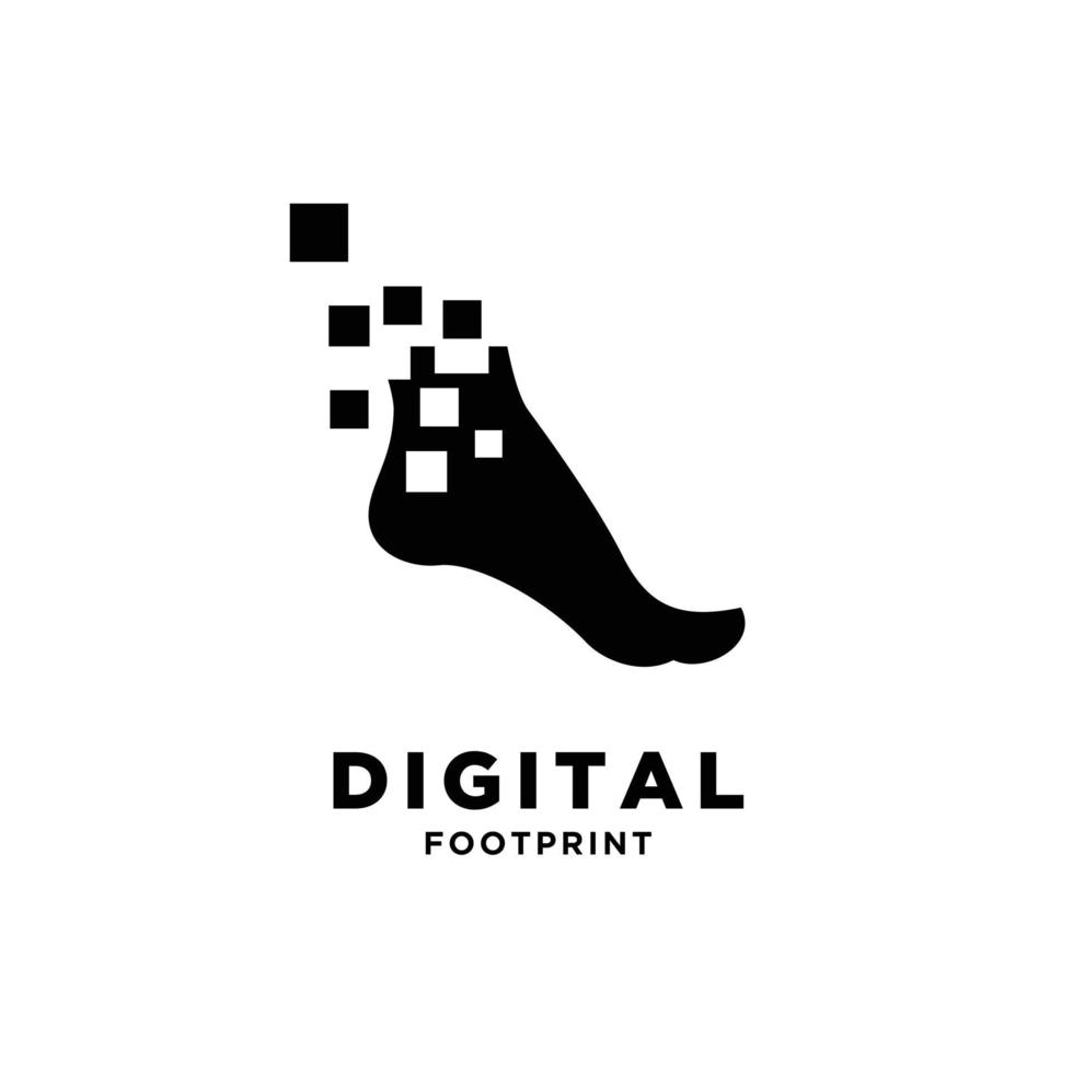 simple digital footprint Explorer Foot with pixel art vector