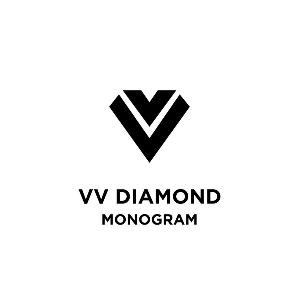 monogram diamond initial letter vv vector logo icon illustration design