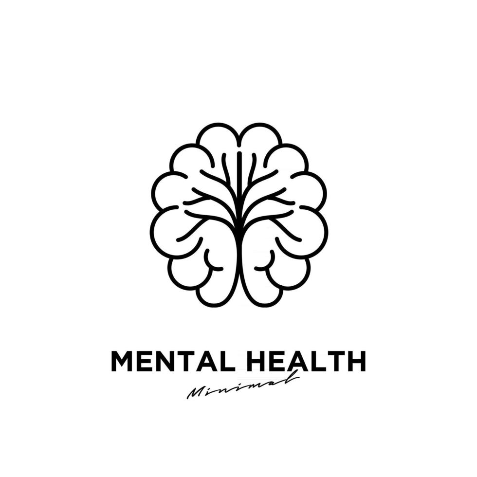 diseño de icono de logotipo de vector de salud mental