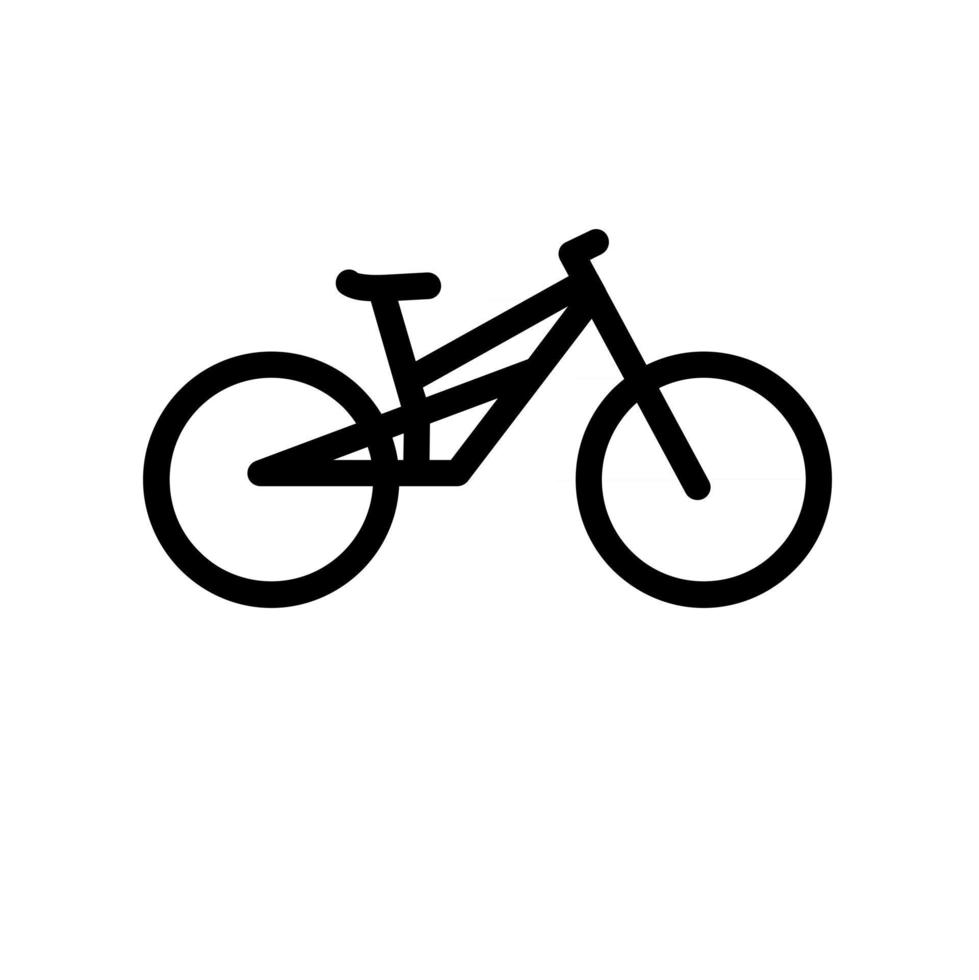 Diseño plano del ejemplo del icono del vector del esquema de la línea de la bici simple