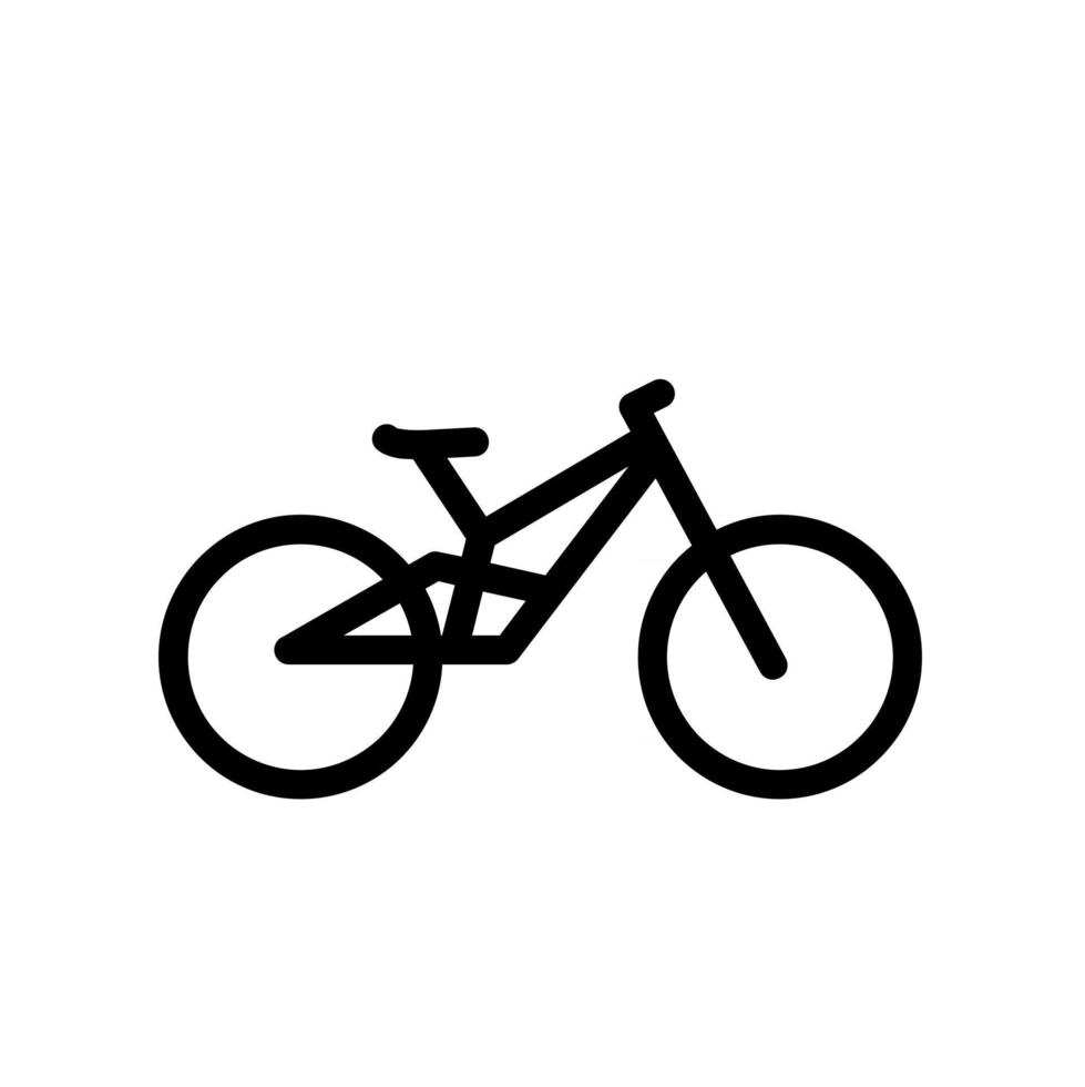 Diseño plano del ejemplo del icono del vector del esquema de la línea de la bici simple