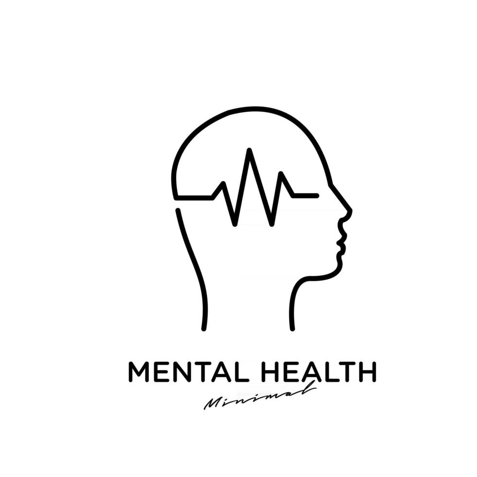 diseño de icono de logotipo de vector de salud mental