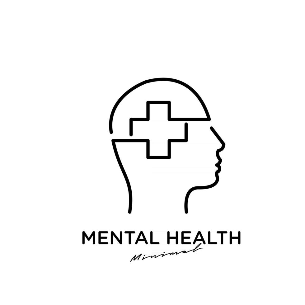 diseño de icono de logotipo de vector de salud mental