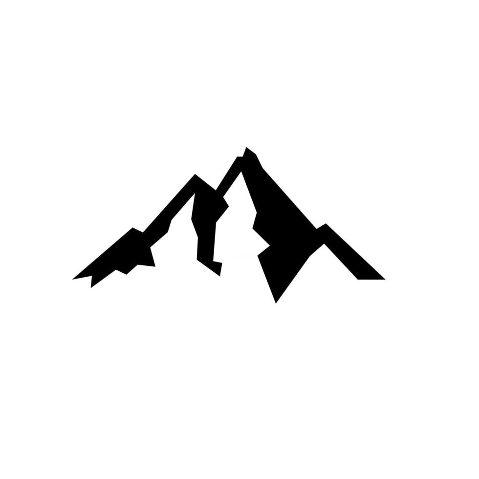 Diseño simple del ejemplo del icono del logotipo del vector del negro de la montaña