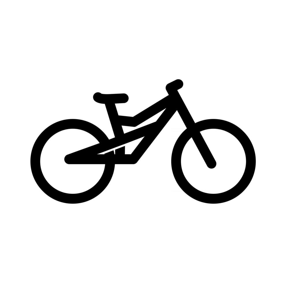 Diseño plano del ejemplo del icono del vector del esquema de la línea de la bici simple