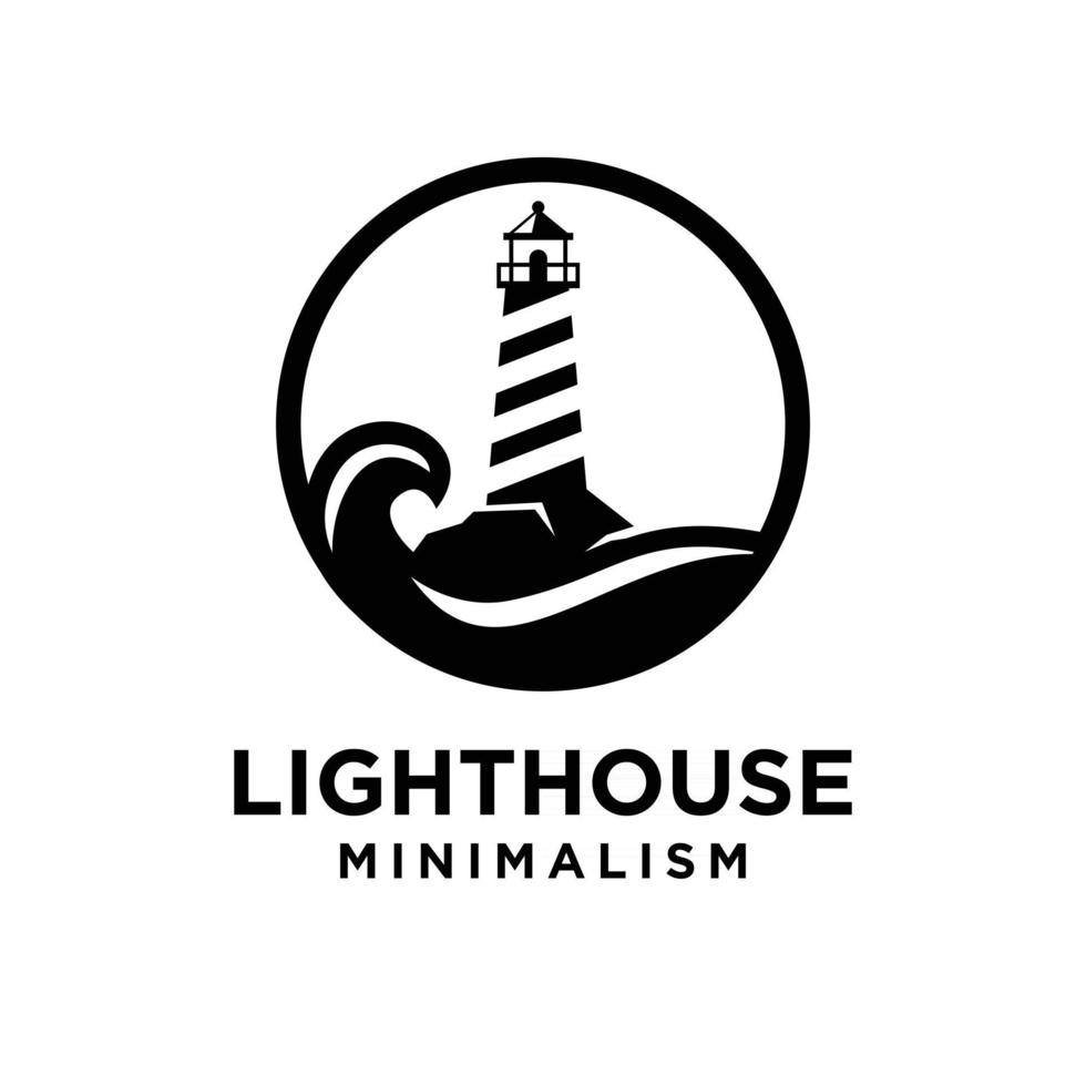 vintage premium minimalism lighthouse vector logo design