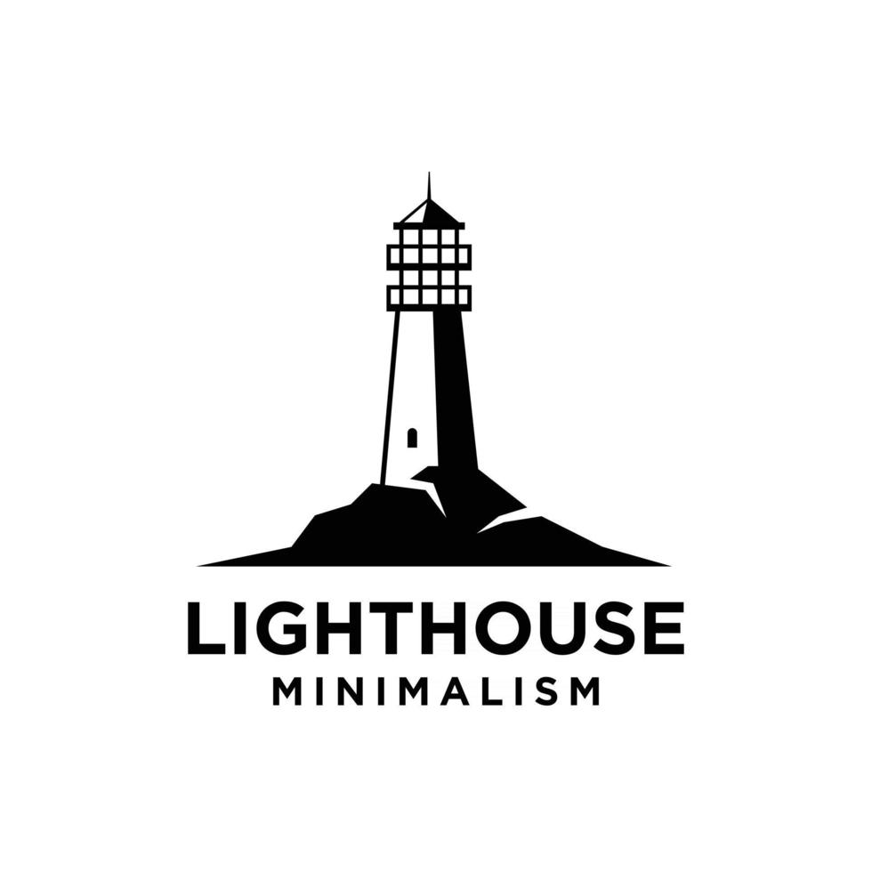 vintage premium minimalism lighthouse vector logo design