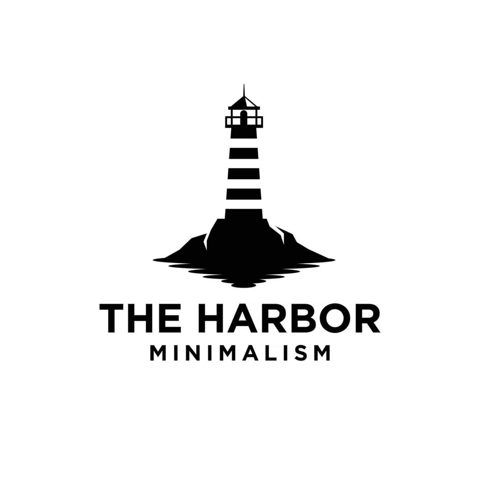 diseño de logotipo de vector de faro de minimalismo premium vintage