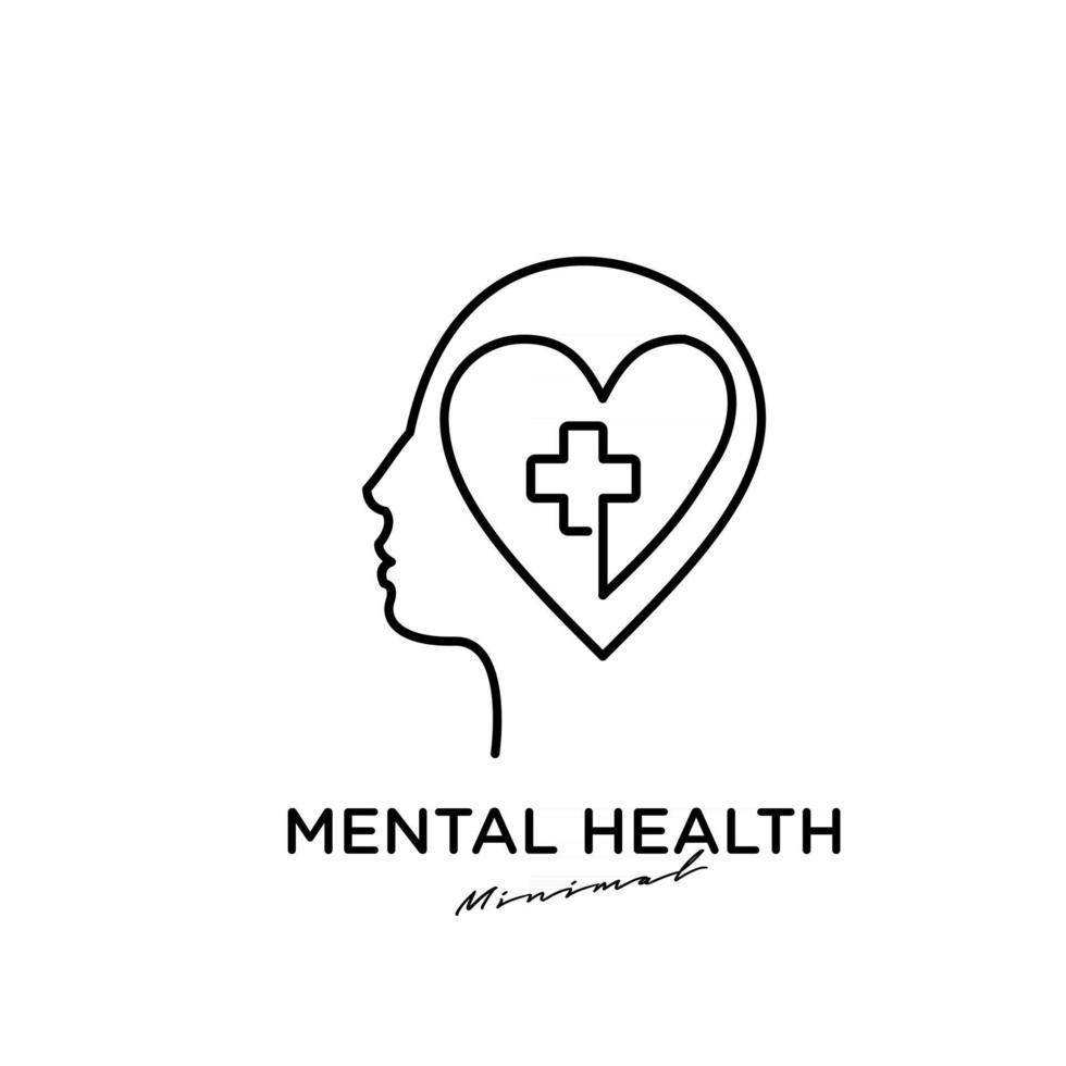 diseño de icono de logotipo de vector de salud mental