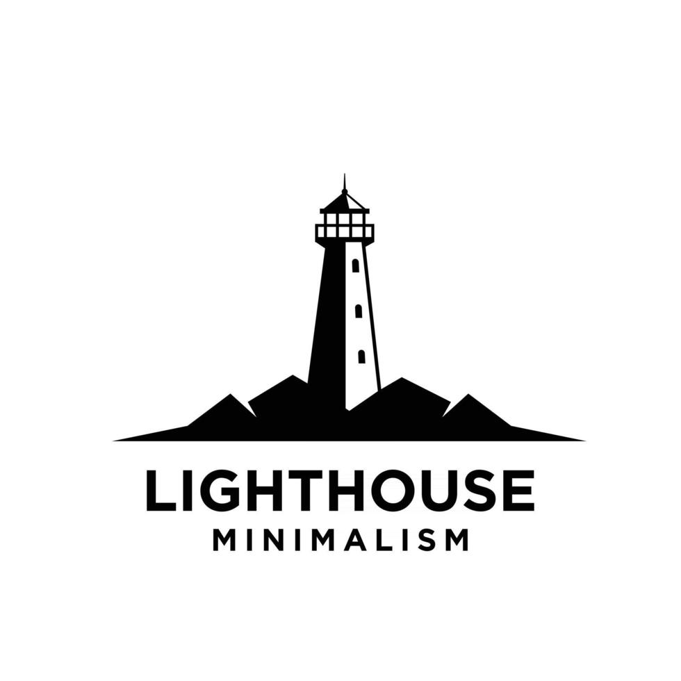 vintage premium minimalism lighthouse vector logo design