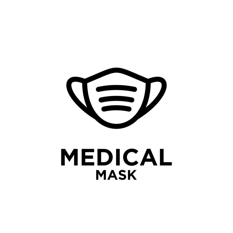 Medical Mask Icon Vector Logo Template Illustration Design