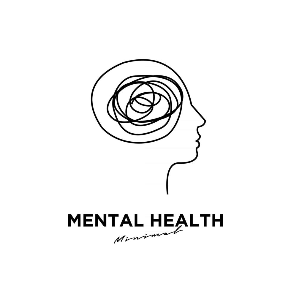 diseño de icono de logotipo de vector de salud mental