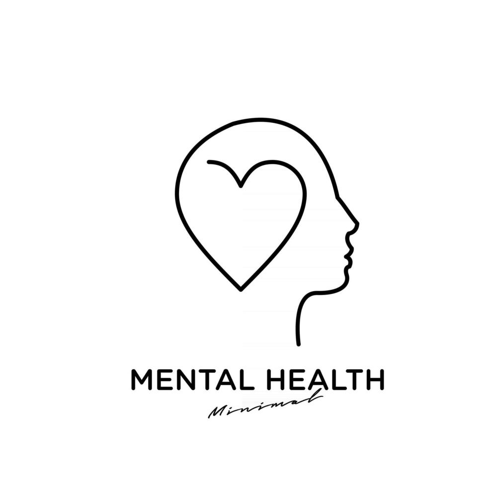 diseño de icono de logotipo de vector de salud mental